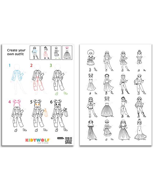 Kidywolf Tavola Luminosa per Disegno e Scrittura - Moda - Creatività e Divertimento per Bambini - 5+ anni Disegnare e Colorare