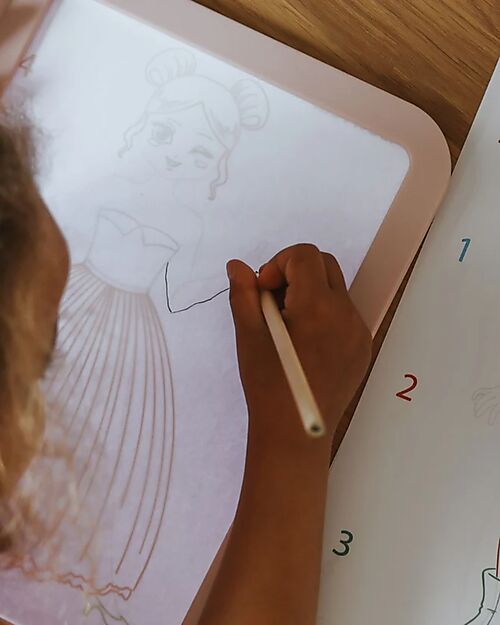 Kidywolf Tavola Luminosa per Disegno e Scrittura - Rosa - Creatività e Divertimento per Bambini - 5+ anni Disegnare e Colorare