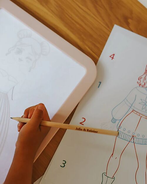 Kidywolf Tavola Luminosa per Disegno e Scrittura - Rosa - Creatività e Divertimento per Bambini - 5+ anni Disegnare e Colorare