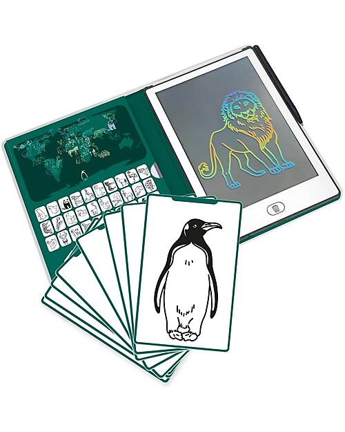 Kidywolf Tavoletta da Disegno Digitale Mini - Animali del Mondo - 4+ anni Disegnare e Colorare