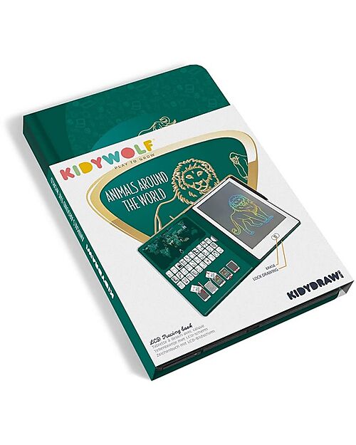 Kidywolf Tavoletta da Disegno Digitale Mini - Animali del Mondo - 4+ anni Disegnare e Colorare