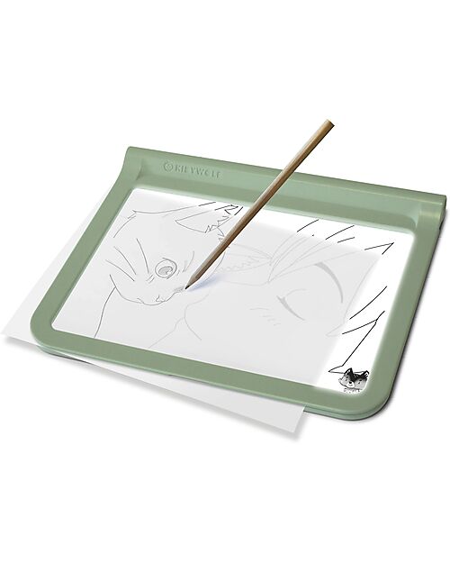 Kidywolf Tavoletta Luminosa per Disegnare e Scrivere -  Kit 4 Pennarelli al Neon - Ricarica USB-C Lavagnette