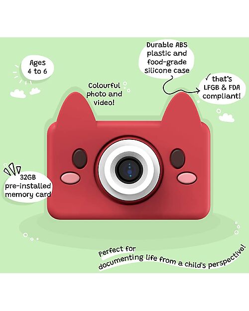 Kiimento Fotocamera Digitale Kiimento - Akito la Volpe - Foto e Video - Dai 4 Anni Macchine Fotografiche