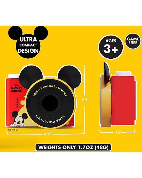 Kiimento Fotocamera Digitale Mini Kiimento - Mickey Mouse - Foto e Video - Dai 3 Anni Macchine Fotografiche