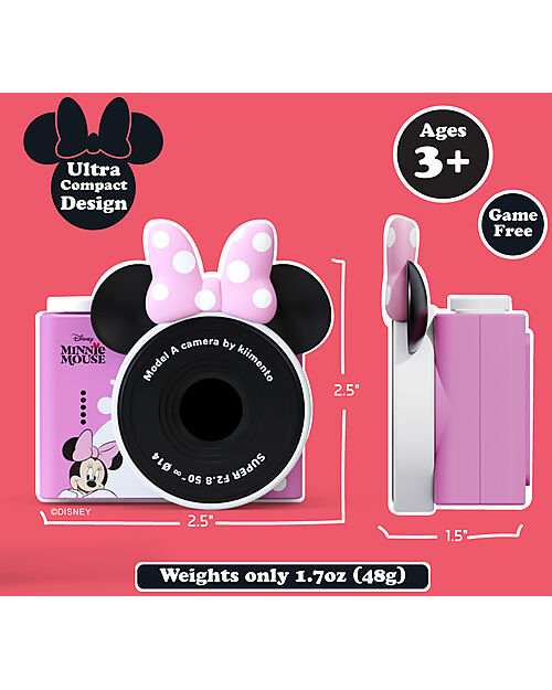 Kiimento Fotocamera Digitale Mini Kiimento - Minnie Mouse - Foto e Video - Dai 3 Anni Macchine Fotografiche