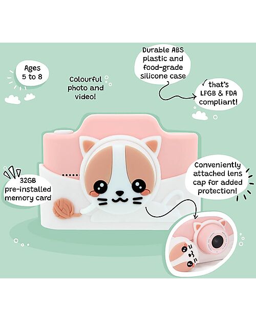 Kiimento Fotocamera Digitale Touchscreen Kiimento - Meowie il Gatto - Foto e Video - Dai 5 Anni Macchine Fotografiche