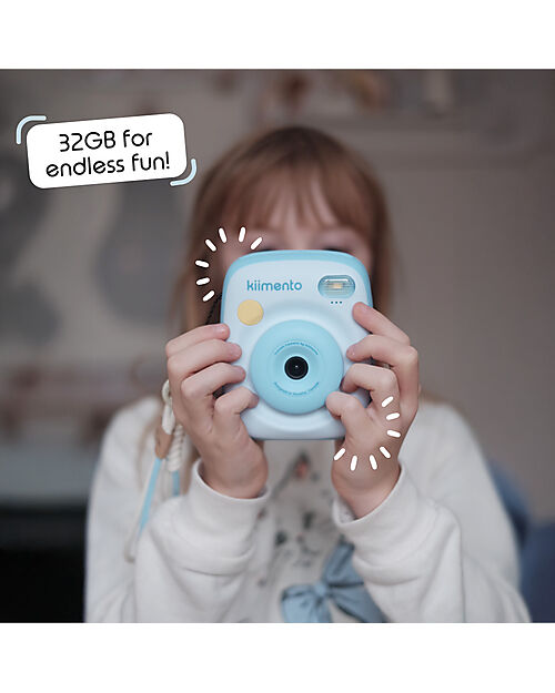 Kiimento Fotocamera Istantanea Digitale Kiimento - Azzurro Cielo - Stampa Ink-Free - Dai 8 Anni Macchine Fotografiche