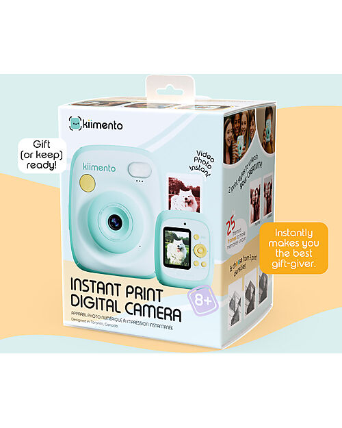 Kiimento Fotocamera Istantanea Digitale Kiimento - Menta - Stampa Ink-Free - Dai 8 Anni Macchine Fotografiche