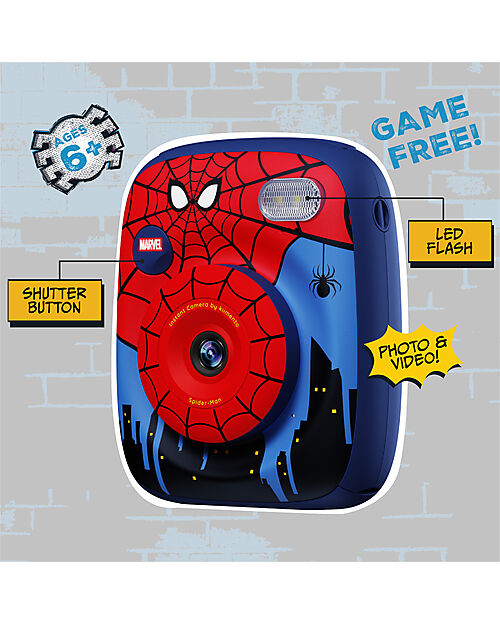 Kiimento Fotocamera Istantanea Digitale Kiimento - Spider-Man - Stampa Ink-Free - Dai 8 Anni Macchine Fotografiche