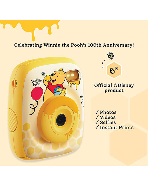 Kiimento Fotocamera Istantanea Digitale Kiimento - Winnie the Pooh - Stampa Ink-Free - Dai 8 Anni Macchine Fotografiche