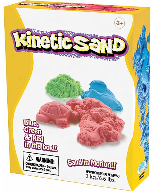 Kinetic Sand Sabbia Cinetica 3 Kg, 3 Colori - Non secca, non sporca, anallergica! Giochi Creativi