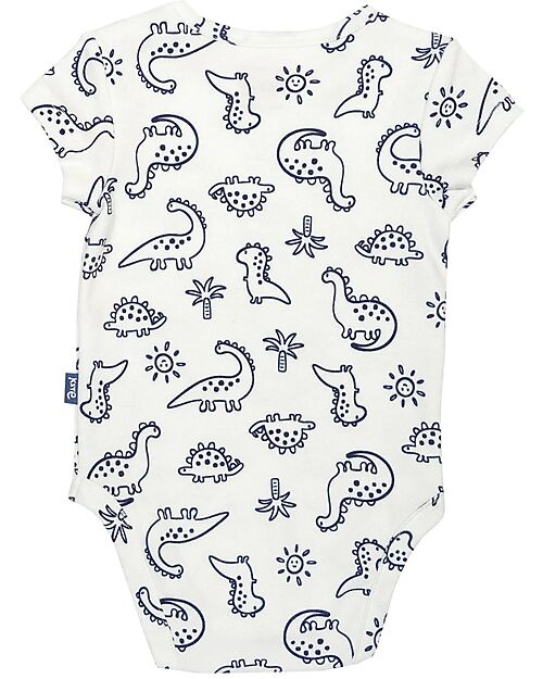 Kite Body Maniche Corte - Bianco - Stampa Dino - 100% Cotone Bio Body Manica Corta
