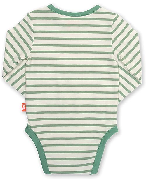 Kite Body Maniche Lunghe - Righe Verdi - Carote - Cotone Bio Body Manica Lunga