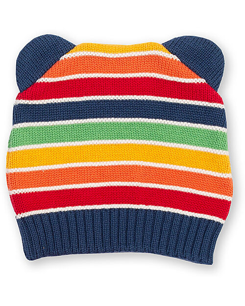 Kite Cappellino in Maglia con Orecchie - Arcobaleno - 100% Cotone Organico GOTS Cappelli Invernali