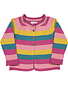 Kite Cardigan Bimba Righe e Uccellino - 100% Cotone Bio con Bottoncini in Legno di Cocco Cardigan