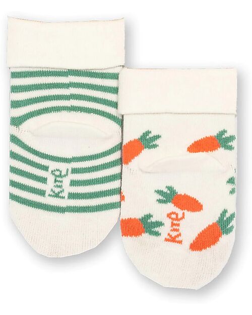Kite Confezione da 2 Calzini - Righe Coniglietto e Carote - Cotone Bio Calzini