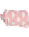 Kite Copertina in Pile, Rosa con Nuvolette 80 x 100 cm - Eco fibra Swaddle di Mussola