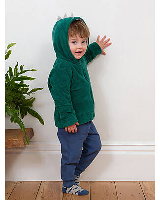 Kite Felpa con Cappuccio - Dino - Verde - con Zip Felpe
