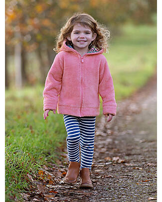 Kite Felpa con Cappuccio - Forest Fauna - Rosa - con Zip Felpe