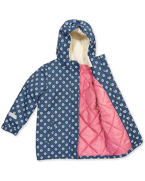 Kite Giacca Impermeabile - Fab Flower - Blu Navy- Fodera Trapuntata Impermeabili
