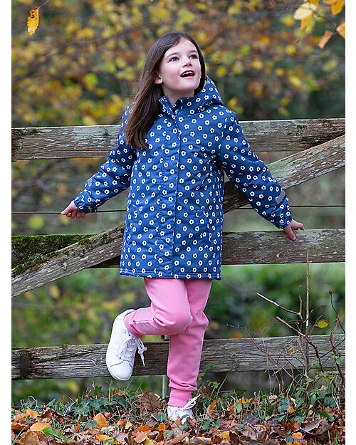 Kite Giacca Impermeabile - Fab Flower - Blu Navy- Fodera Trapuntata Impermeabili