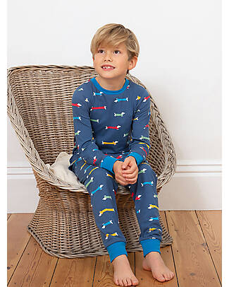 Kite Pigiama a Maniche Lunghe a Due Pezzi - Silly Sausage - Blu Navy - Cotone Bio Pigiami