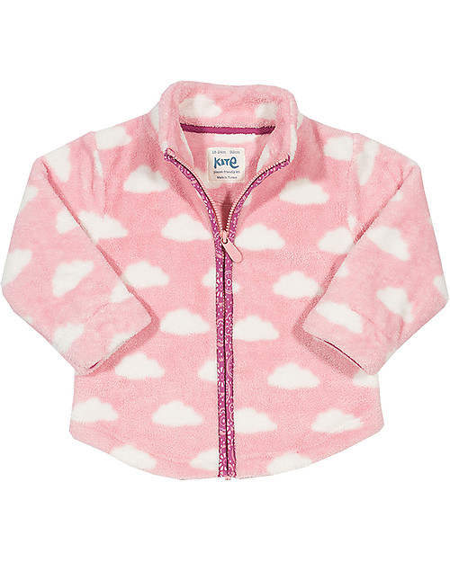 Kite Pile con Zip Lilliput, Rosa con nuvolette - Eco fibra Cardigan