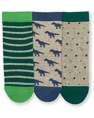 Kite Set 3 Paia Calzini Bimbi - Dino - Cotone Bio Calzini