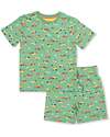 Kite Set Pigiama Maglia e Pantalone Corto - Verde - Stampa Trattore - Cotone Bio Pigiami