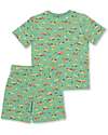 Kite Set Pigiama Maglia e Pantalone Corto - Verde - Stampa Trattore - Cotone Bio Pigiami