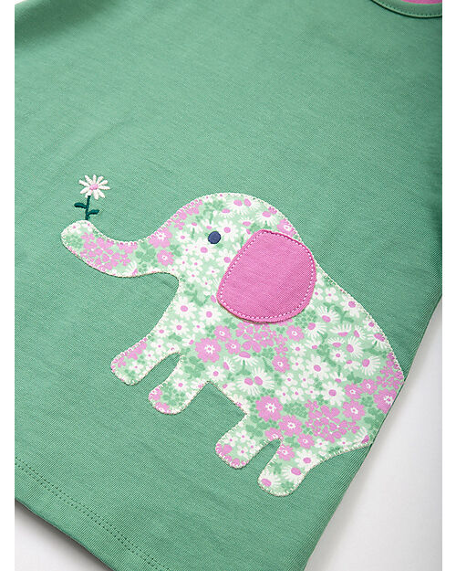 Kite T-shirt con Applique - Kind Ele - Verde - 100% Cotone Bio Vestiti_