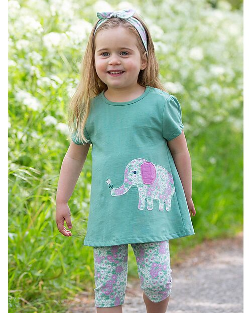 Kite T-shirt con Applique - Kind Ele - Verde - 100% Cotone Bio Vestiti_