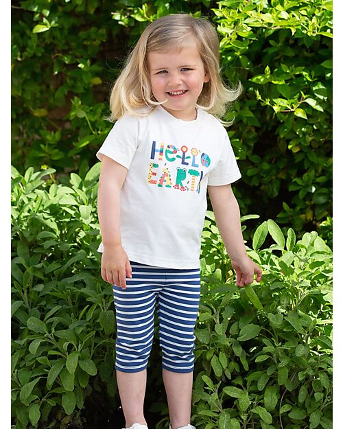 Kite T-Shirt - Crema - Stampa Hello Earth - 100% Cotone Bio T-shirt