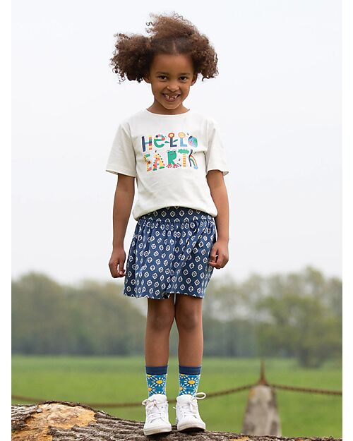 Kite T-Shirt - Crema - Stampa Hello Earth - 100% Cotone Bio T-shirt