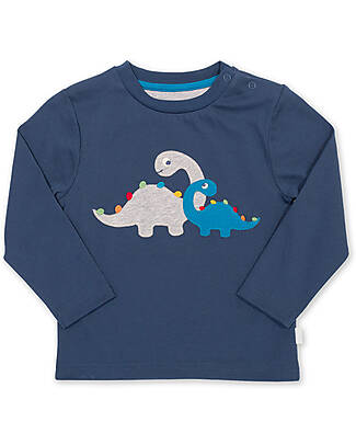 Kite T-Shirt Maniche Lunghe - Dino Pals - Blu Navy - 100% Cotone Bio Maglie Manica Lunga
