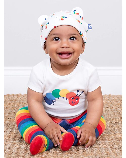 Kite Tutina Maniche Corte Crema Stampa Bruco Multicolore