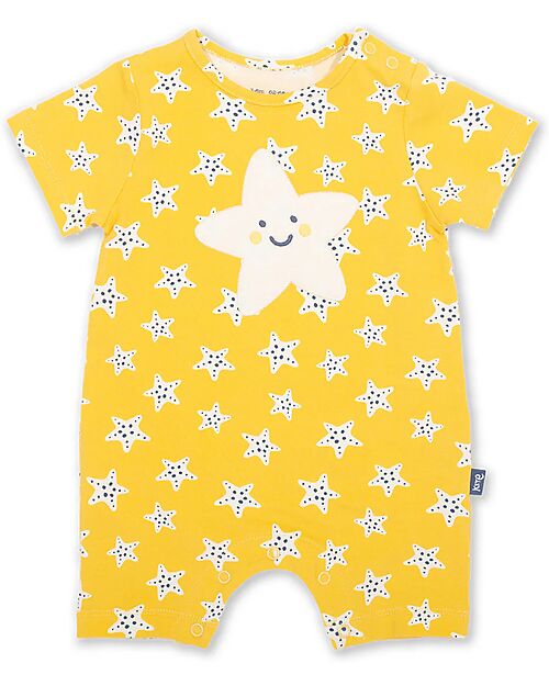 Kite Tutina Maniche Corte - Super Starfish - Giallo - 100% Cotone Bio Tutine Corte