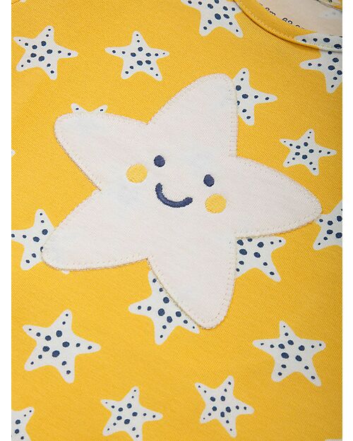 Kite Tutina Maniche Corte - Super Starfish - Giallo - 100% Cotone Bio Tutine Corte