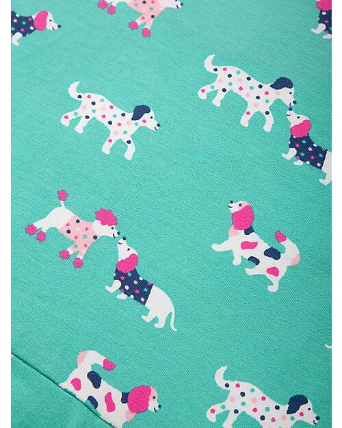 Kite Vestito Maniche Corte - Verde - Dog - Taglio Svasato - Jersey di Cotone Organico Vestiti_