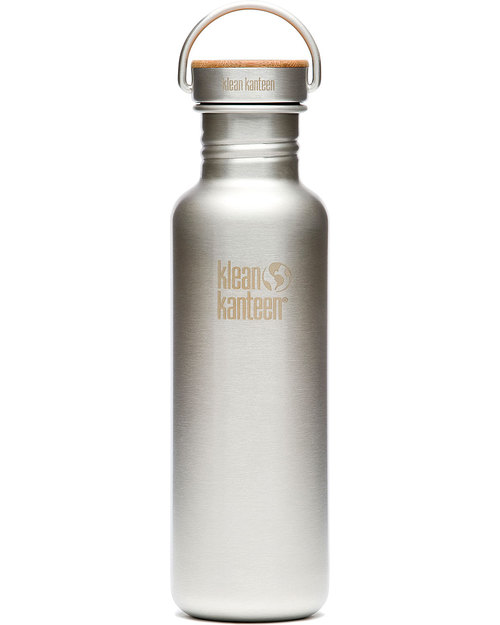 Klean Kanteen Bottiglia Reflect Bamboo in Acciaio spazzolato - 800 ml - Design, funzionalità, sostenibilità Borracce Termiche