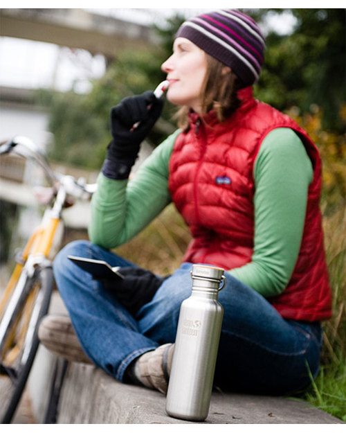 Klean Kanteen Bottiglia Reflect Bamboo in Acciaio spazzolato - 800 ml - Design, funzionalità, sostenibilità Borracce Termiche