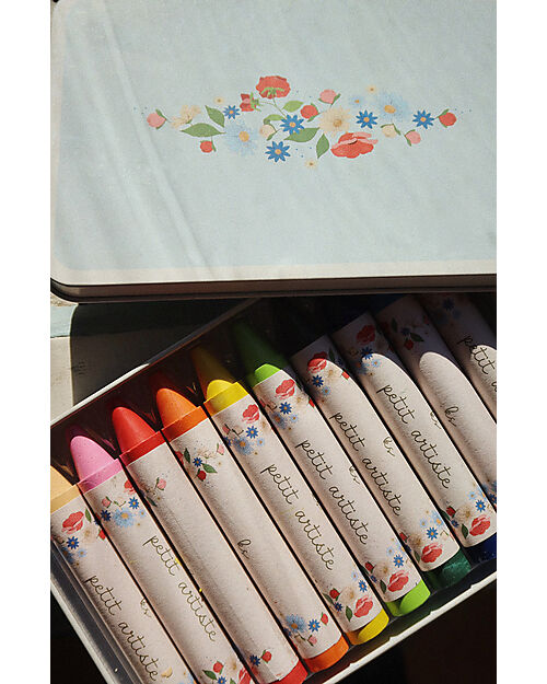 Konges Slojd 10 Pastelli a Cera - Multicolor - Soluzione Naturale e Colori Intensi! Disegnare e Colorare