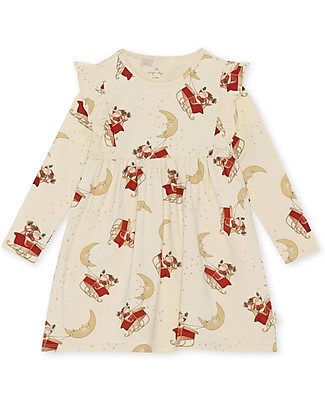 Konges Slojd Abito Maniche Lunghe con Volant - Santa Claus - Cotone - Semplicemente Meraviglioso! Vestiti_