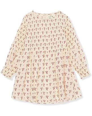 Konges Slojd Abito Maniche Lunghe Lezzi - Vintage Floral - Rosso - Morbido e Svasato Vestiti_