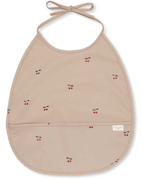 Konges Slojd Bavagio Impermeabile - Ciliegie - con Tasca Raccogli Cibo! Bavagli Impermeabili con Tasca