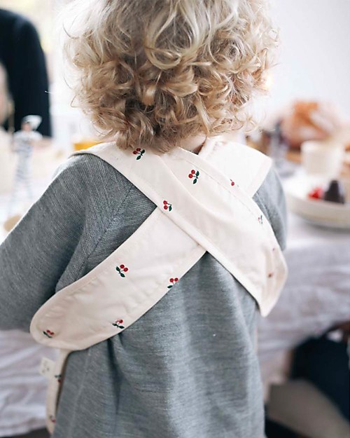 Konges Slojd Bavaglino Senza Maniche - Ciliegia Bavagli Impermeabili con Tasca