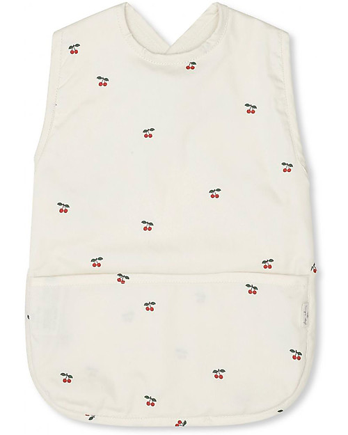 Konges Slojd Bavaglino Senza Maniche - Ciliegia Bavagli Impermeabili con Tasca