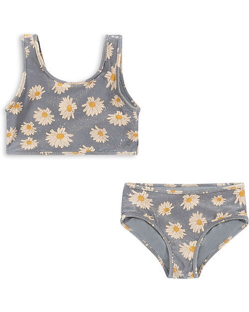 Konges Slojd Bikini Jade con Riflessi - Margherite - Daisy Blue - UPF 50+ Costumi Due Pezzi