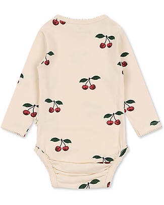 Konges Slojd Body Manica Lunga - Ma Grande Cerise - Cotone Bio GOTS Body Manica Lunga