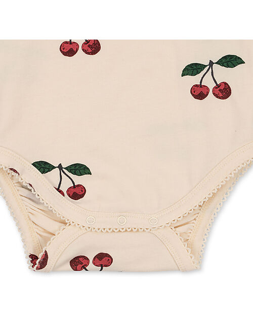 Konges Slojd Body Manica Lunga - Ma Grande Cerise - Cotone Bio GOTS Body Manica Lunga